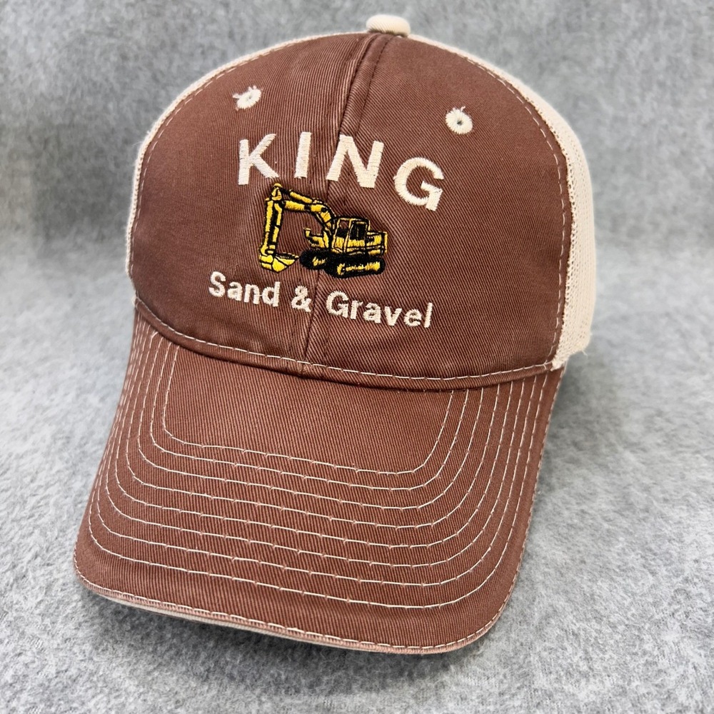 Excavator Embroidery Mens Brown OC Trucker Hat King Sand & Gravel OSFM 1381